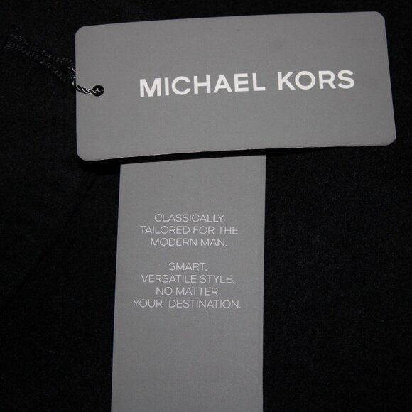 Michael Kors $495 Kavon Sz 42L Black Buttons Lined Wool Nylon Cashmere Coat - Picture 16 of 16